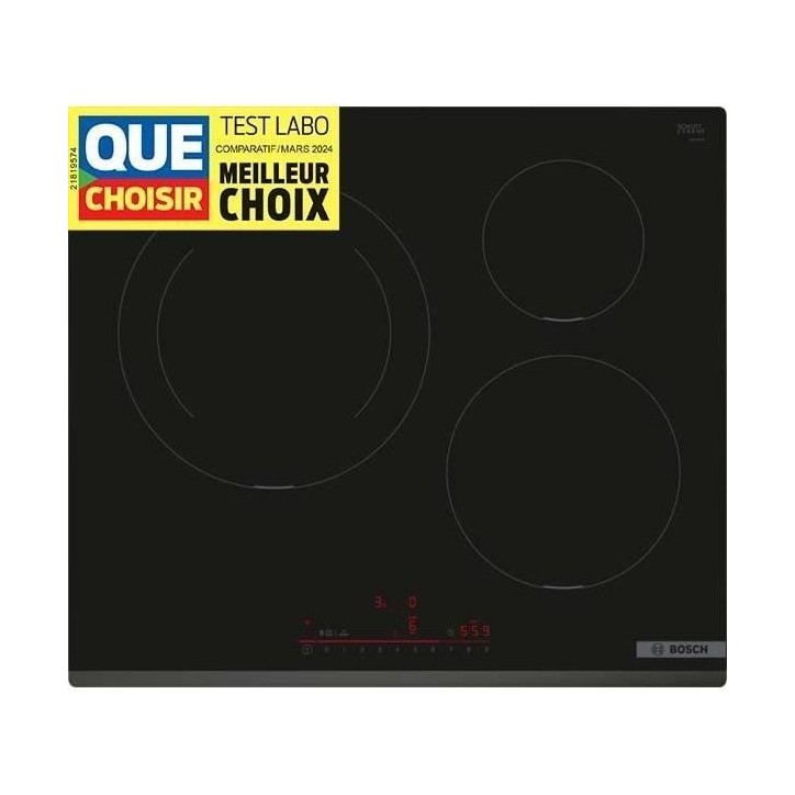 Table induction BOSCH - 3 foyers - L59 x P52 cm - PIJ631HB1E