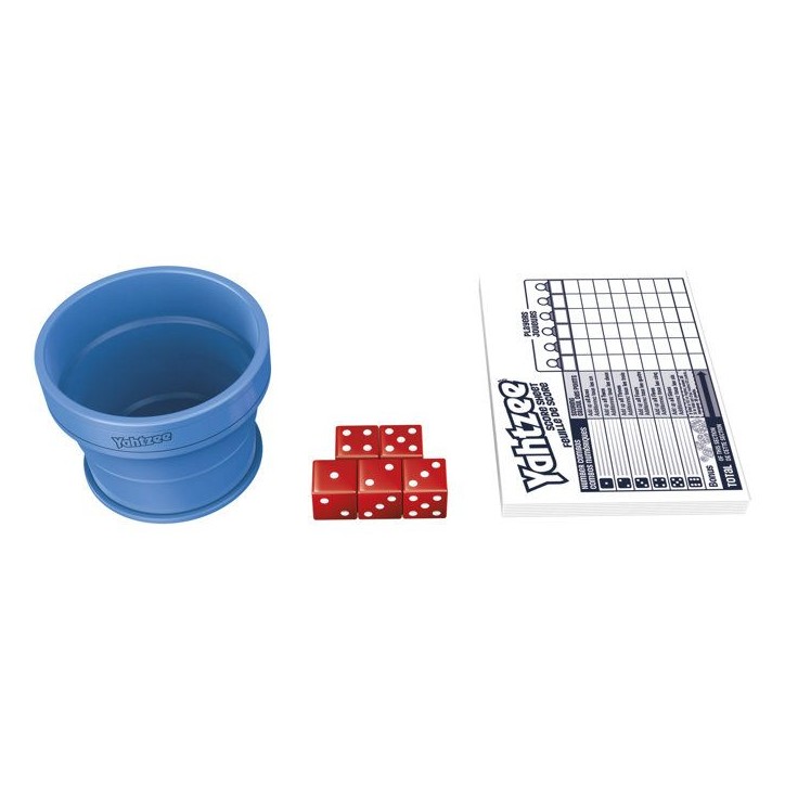 Yahtzee refresh, jeu de dés | gobelet repliable et boîtier de rangement | jeu familial pour enfants, ados et adultes | des 8 a