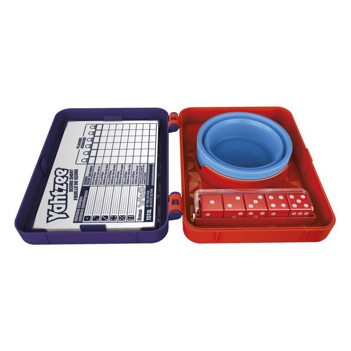 Yahtzee refresh, jeu de dés | gobelet repliable et boîtier de rangement | jeu familial pour enfants, ados et adultes | des 8 a