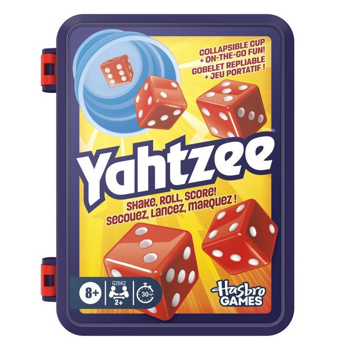 Yahtzee refresh, jeu de dés | gobelet repliable et boîtier de rangement | jeu familial pour enfants, ados et adultes | des 8 a