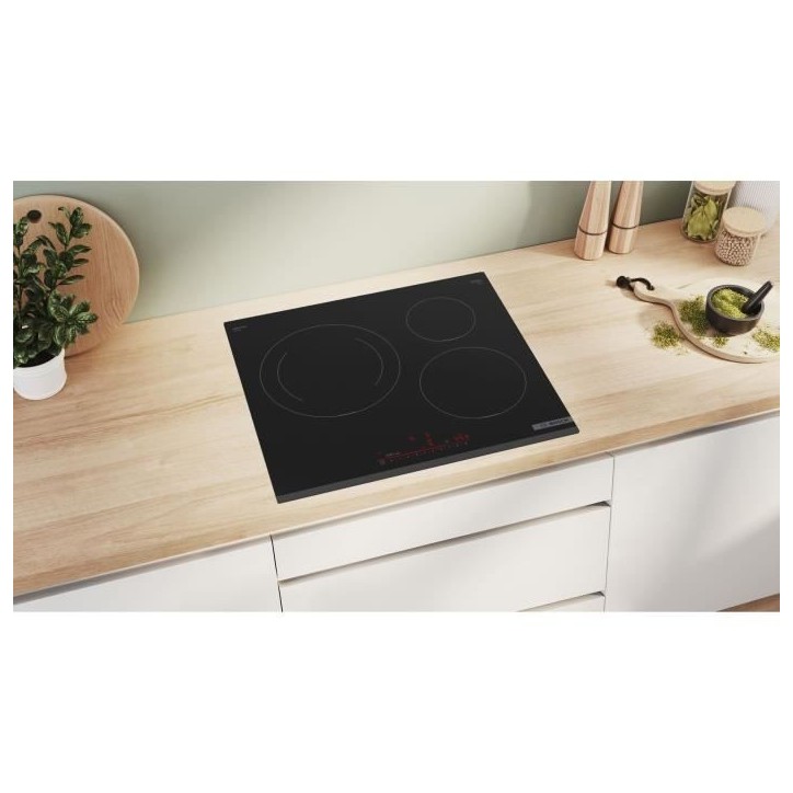 Table induction BOSCH - 3 foyers - L59 x P52 cm - PIJ631HB1E