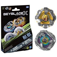 Beyblade X Dual Pack Calibur Samurai 6-70M BX et Obsidian Shell 3-85S