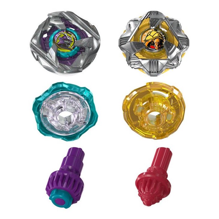 Beyblade X Dual Pack Calibur Samurai 6-70M BX et Obsidian Shell 3-85S BX, 2 toupies de combat Takara Tomy a rotation droite, de