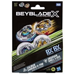 Beyblade X Dual Pack Calibur Samurai 6-70M BX et Obsidian Shell 3-85S