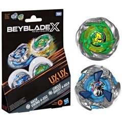 Beyblade X Dual Pack Circle Ghost 4-60LR UX et Hack Viking 4-55O UX, 2