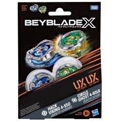 Beyblade X Dual Pack Circle Ghost 4-60LR UX et Hack Viking 4-55O UX, 2