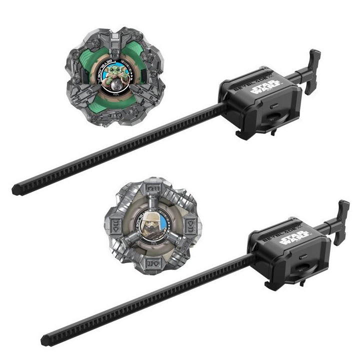 Beyblade X Star Wars Collab, Grogu vs. Snowtrooper, 2 toupies de compétition Takara Tomy, 2 lanceurs, jouets Star Wars, des 8 a