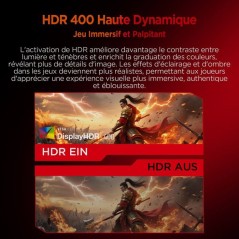 Ecran PC Gamer - HKC - 27 - QHD - 320Hz - Dalle Fast IPS - 1ms - G27H4