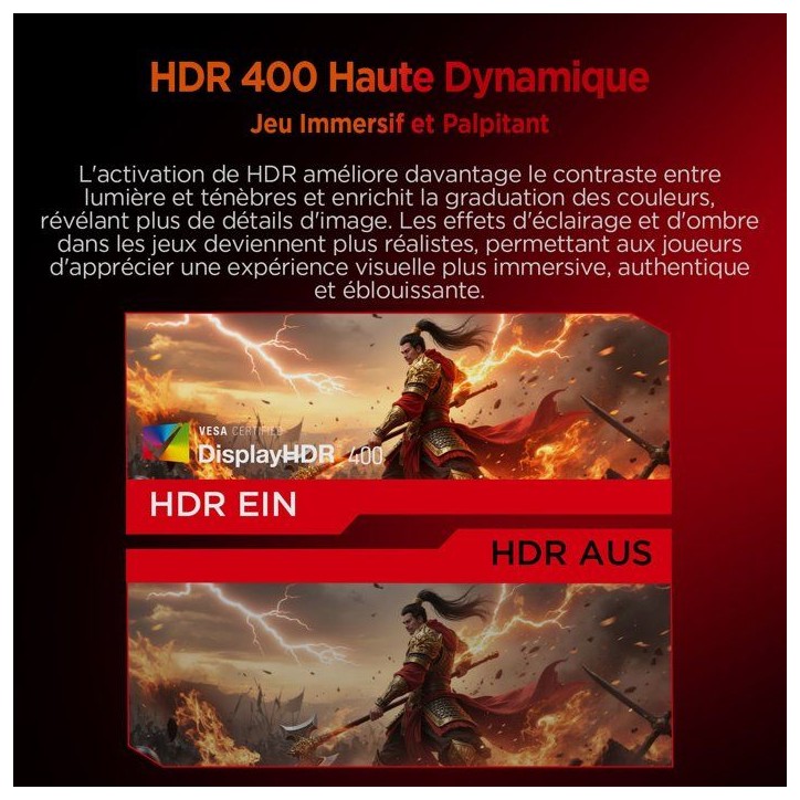 Ecran PC Gamer - HKC - 27 - QHD - 320Hz - Dalle Fast IPS - 1ms - G27H4P