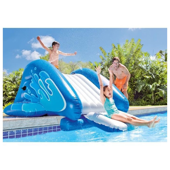 Toboggan gonflable - INTEX - Pour piscine enterrée - 6 ans et + - 333 x 206 x 117 cm