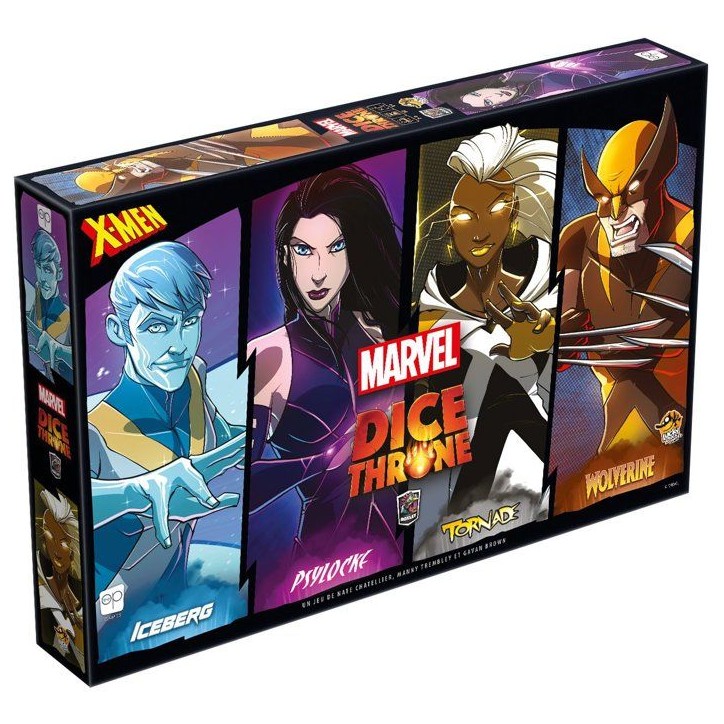 Dice Throne Marvel - Jeu de société - LUCKY DUCK GAMES - Iceman/Psylocke/Storm/Wolverine - 2 a 6 joueurs - Des 8 ans
