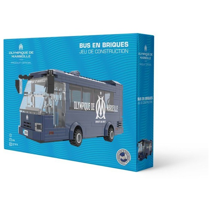 MEGABLEU - Jeu de construction - Bus en briques - Olympique de Marseille - 319 pieces - Des 8 ans