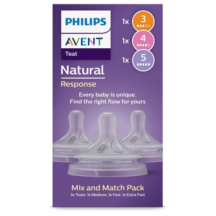 Lot de tétines - PHILIPS AVENT - SCY960/03 - débits 3, 4 et 5 - silicone - bout physiologique