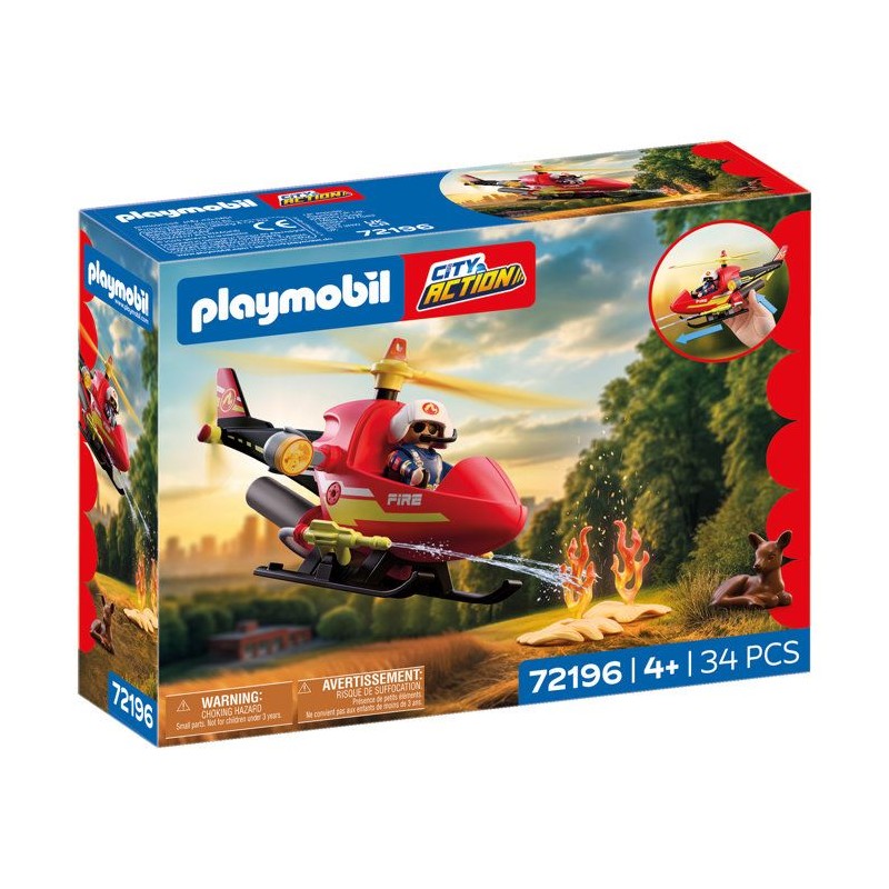 PLAYMOBIL City Action 72196 Hélicoptere de pompiers