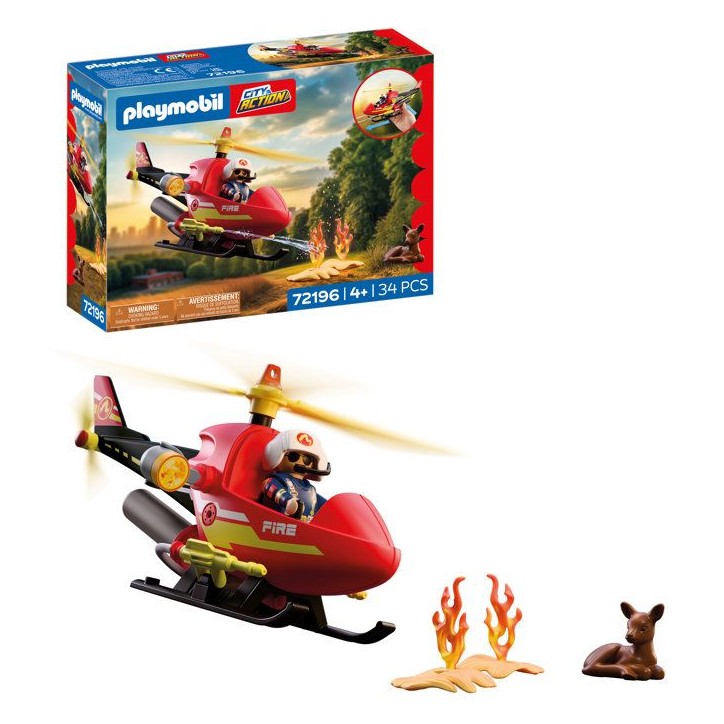 PLAYMOBIL City Action 72196 Hélicoptere de pompiers