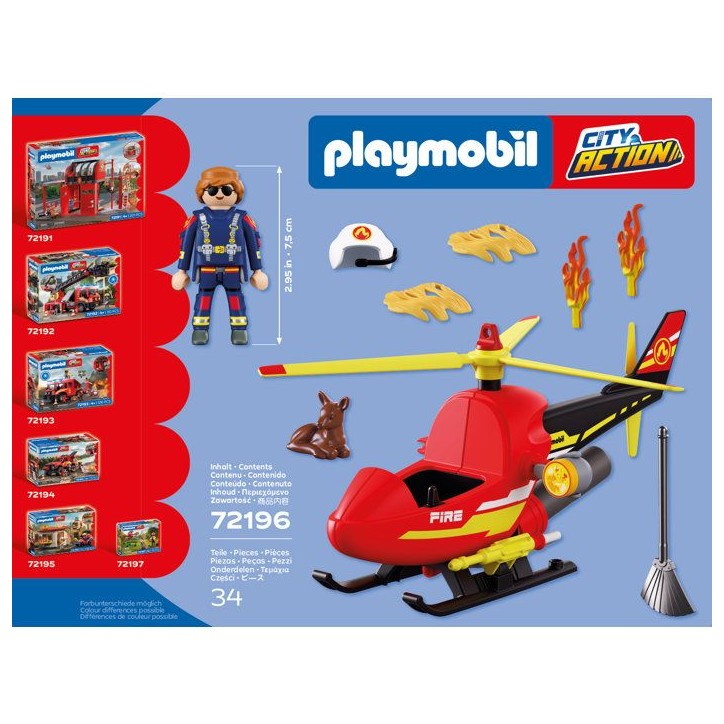 PLAYMOBIL City Action 72196 Hélicoptere de pompiers