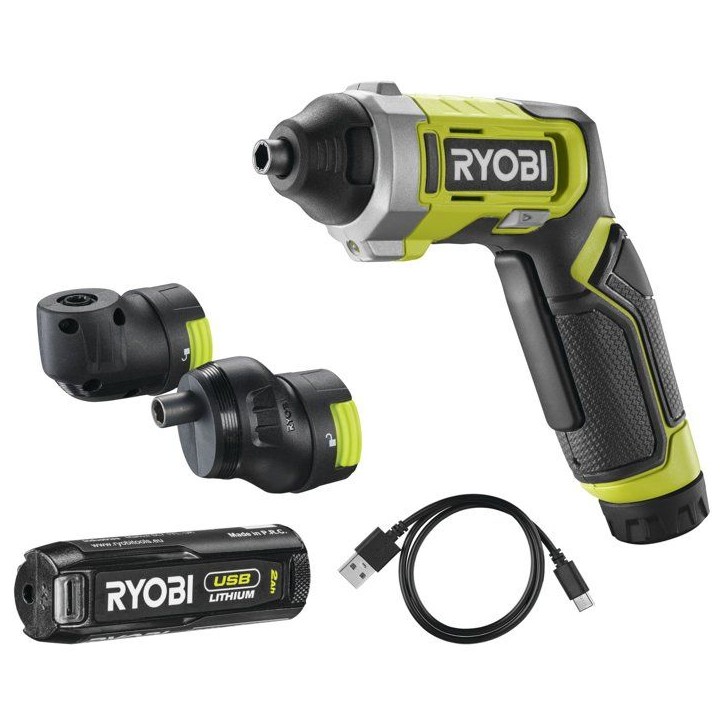 RYOBI Tournevis 4V USB Lithium angles et tiroirs - batterie 2Ah + chargeur - RSD4-120TA2