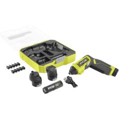 RYOBI Tournevis 4V USB Lithium angles et tiroirs - batterie 2Ah + char