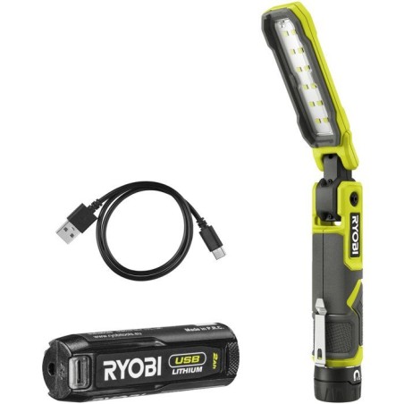 RYOBI Lampe de travail magnétique 4V USB Lithium 650 lumens - batteri