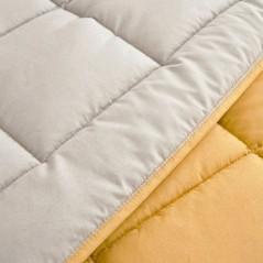 CALGARY - Couette Chaude Microfibre - 400gr/m² - Miel & Galet - 220 x