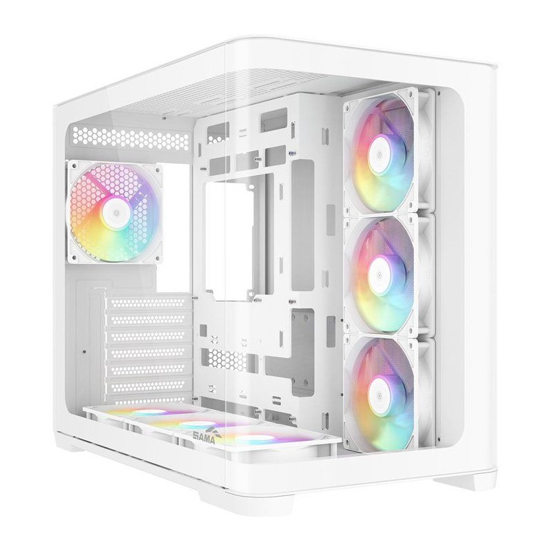 Boîtier PC - SAMA - V60 - Blanc - Cube - Format ATX