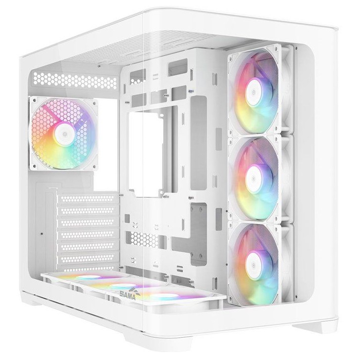 Boîtier PC - SAMA - V60 - Blanc - Cube - Format ATX Boîtier PC - SAMA - V60 - Blanc - Cube - Format ATX