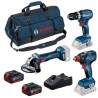 Pack 3 Outils 18V GSB/GDX/GWS -BOSCH - avec 2 batteries 5.5AH - charge