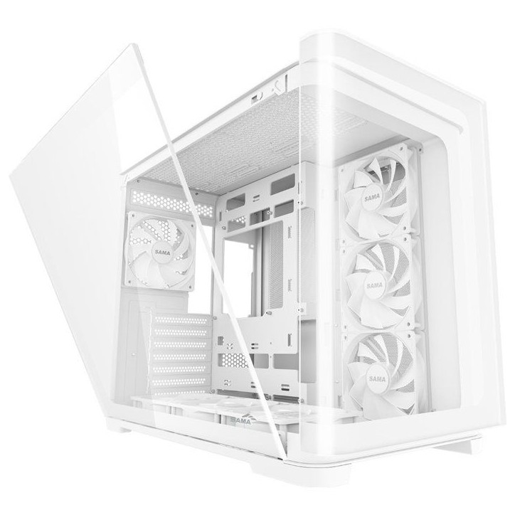 Boîtier PC - SAMA - V60 - Blanc - Cube - Format ATX Boîtier PC - SAMA - V60 - Blanc - Cube - Format ATX