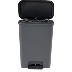 Poubelle a pédale - CURVER - COMPATTA - 50 L - Gris anthracite - Poly