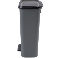 Poubelle a pédale - CURVER - COMPATTA - 50 L - Gris anthracite - Poly