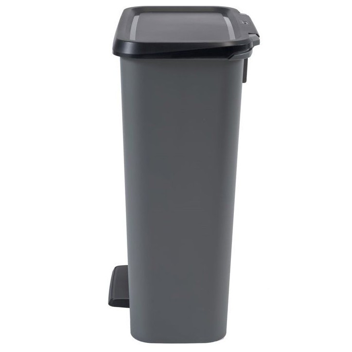 Poubelle a pédale - CURVER - COMPATTA - 50 L - Gris anthracite - Polypropylene