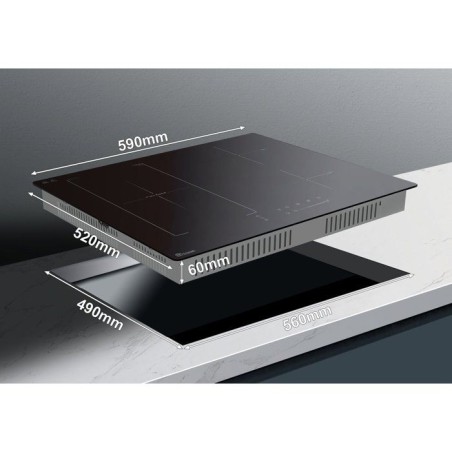 Plaque induction - TRIOMPH - TRCPI4222B - 4 foyers - 60 cm - Flexizone