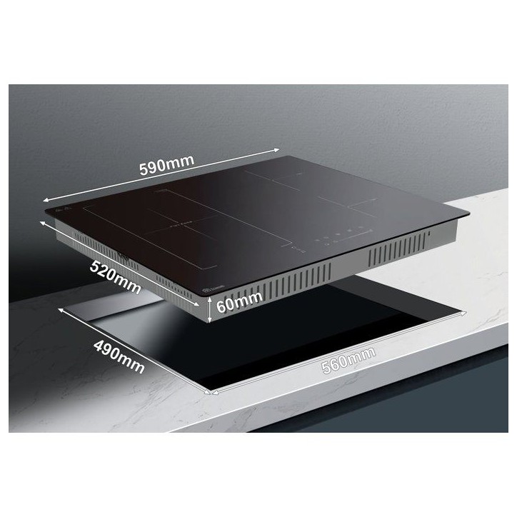 Plaque induction - TRIOMPH - TRCPI4222B - 4 foyers - 60 cm - Flexizone
