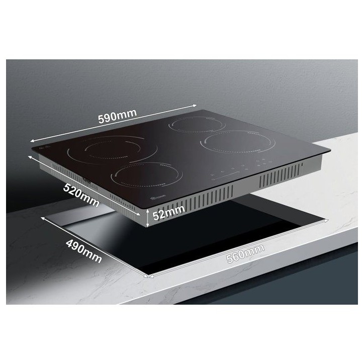 Table de cuisson vitrocéramique - TRIOMPH - 4 foyers - 6500 W - Sécurité renforcée Table de cuisson vitrocéramique - TRIOMPH - 4 foyers - 6500 W - Sécurité renforcée