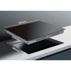 Plaque induction - TRIOMPH - 3 foyers - 60 cm - Zone 28 cm