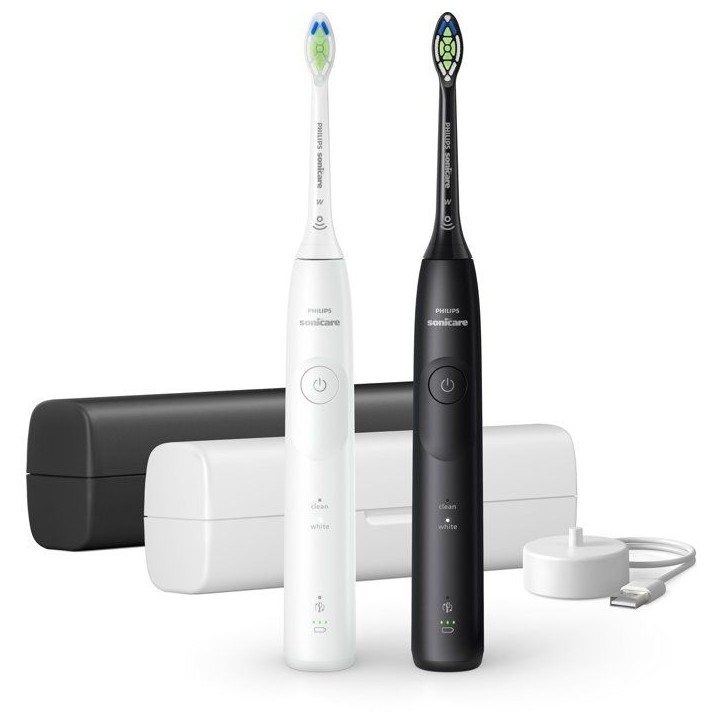 Brosse a dents électrique sonique double manche - PHILIPS - HX7119/01 - Série 5500 - blanc et noir - rechargeable Brosse a dents électrique sonique double manche - PHILIPS - HX7119/01 - Série 5500 - blanc et noir - rechargeable