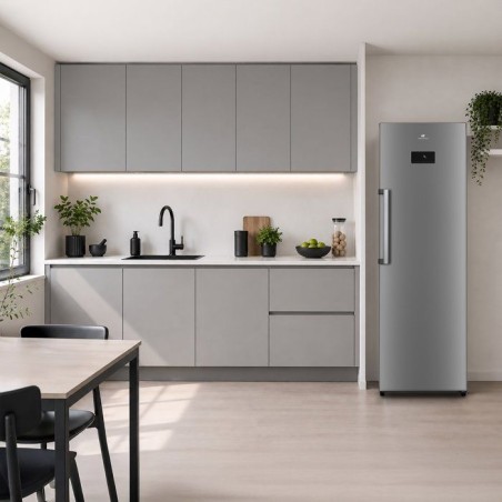 Réfrigérateur - CONTINENTAL EDISON - 1 porte - 361 L - Total No Frost (Sans givre) - Classe D - L 60 x P 66 x H 185 cm - Silve