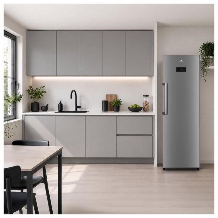 Réfrigérateur - CONTINENTAL EDISON - 1 porte - 361 L - Total No Frost (Sans givre) - Classe D - L 60 x P 66 x H 185 cm - Silve