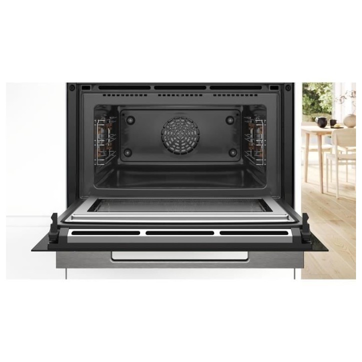 Four combiné micro-ondes encastrable BOSCH SER8 - CMG7761B1 - Noir - 45 L - 20 modes de cuisson Four combiné micro-ondes encastrable BOSCH SER8 - CMG7761B1 - Noir - 45 L - 20 modes de cuisson