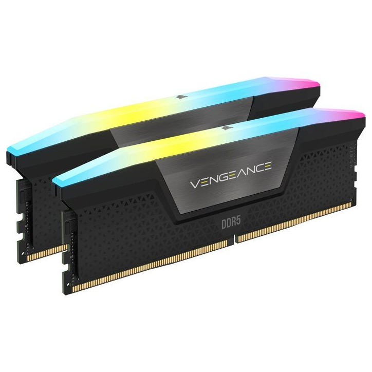 Mémoire RAM CORSAIR VENGEANCE RGB - CMH16GX5M2B5200C40 - DDR5 16 Go (2x8 Go) - 5200 MHz - CL40 Mémoire RAM CORSAIR VENGEANCE RGB - CMH16GX5M2B5200C40 - DDR5 16 Go (2x8 Go) - 5200 MHz - CL40
