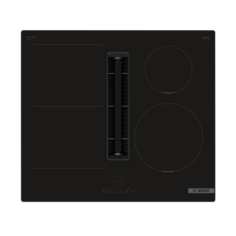 Bosch Table de cuisson aspirante induction 60cm 4 foyers 7400w noir - Bosch Table de cuisson aspirante induction 60cm 4 foyers 7400w noir -