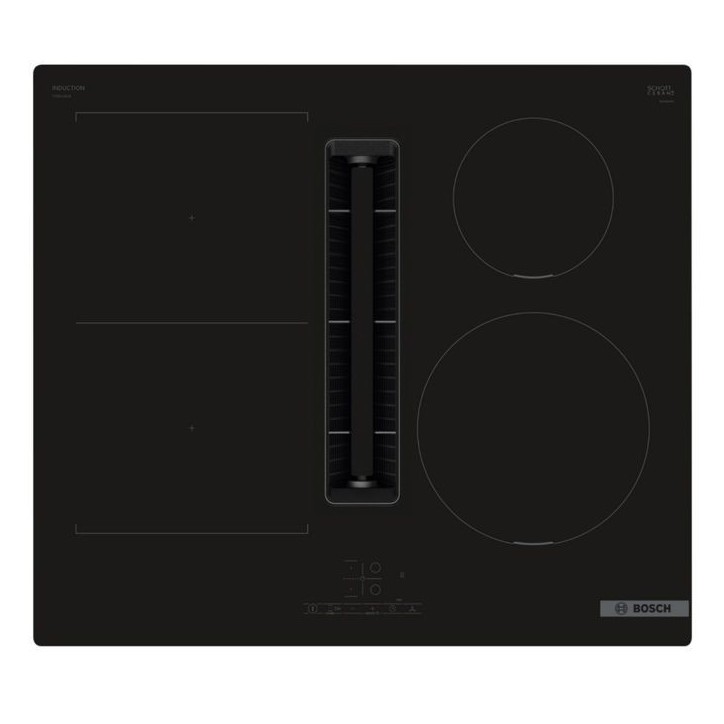 Bosch Table de cuisson aspirante induction 60cm 4 foyers 7400w noir - PVS611B16E