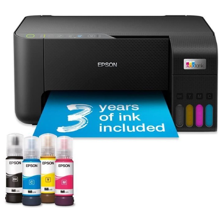 Imprimante multifonction - Epson - EcoTank ET-2862 - Wi-Fi - Réservoirs d'encre - Jusqu'a 3 ans d'encre incluse Imprimante multifonction - Epson - EcoTank ET-2862 - Wi-Fi - Réservoirs d'encre - Jusqu'a 3 ans d'encre incluse