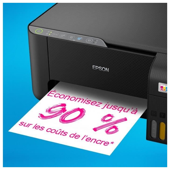 Imprimante multifonction - Epson - EcoTank ET-2862 - Wi-Fi - Réservoirs d'encre - Jusqu'a 3 ans d'encre incluse Imprimante multifonction - Epson - EcoTank ET-2862 - Wi-Fi - Réservoirs d'encre - Jusqu'a 3 ans d'encre incluse