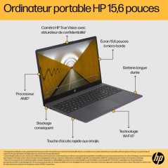 PC Portable HP 15-fc1008nfx - Sans Windows - 15,6 FHD - Ryzen 3 7320U