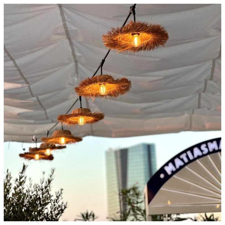 Guirlande extérieure - LUMISKY - TAHITI LIGHT CONNECTABLE - 7 ampoules LED filament E27 - Blanc chaud - 6 m Guirlande extérieure - LUMISKY - TAHITI LIGHT CONNECTABLE - 7 ampoules LED filament E27 - Blanc chaud - 6 m