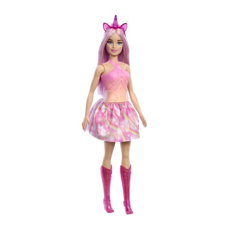 Barbie-Poupées Licorne avec cheveux fantaisie et tenues effet dégrad