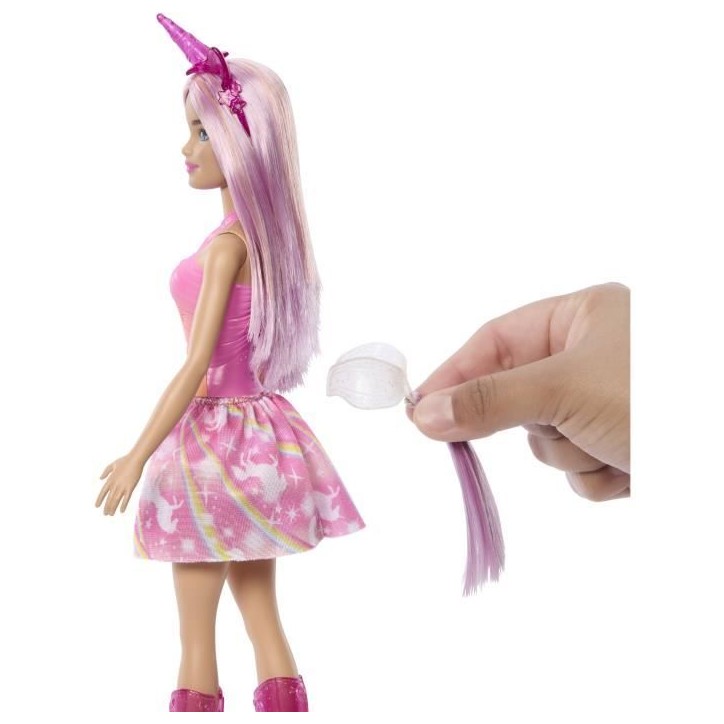 Barbie-Poupées Licorne avec cheveux fantaisie et tenues effet dégradé HRR13
