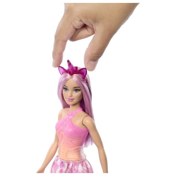 Barbie-Poupées Licorne avec cheveux fantaisie et tenues effet dégradé HRR13