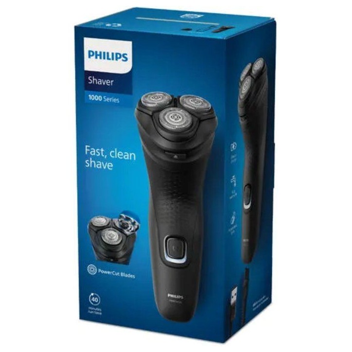 Rasoir électrique - PHILIPS - S1141/00 - utilisation a sec - PowerCut - rechargeable